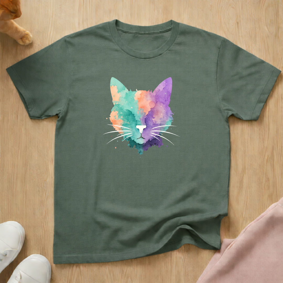Watercolor cat T-shirt