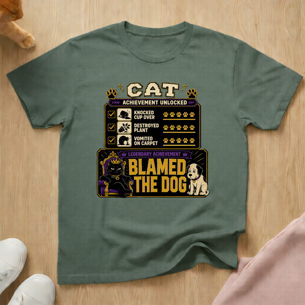 Cat achievement T-shirt
