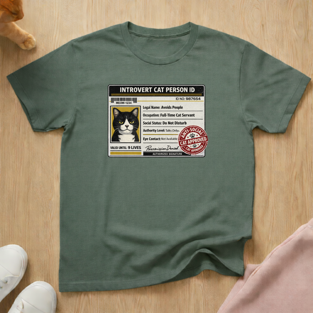 Introvert cat person ID T-shirt