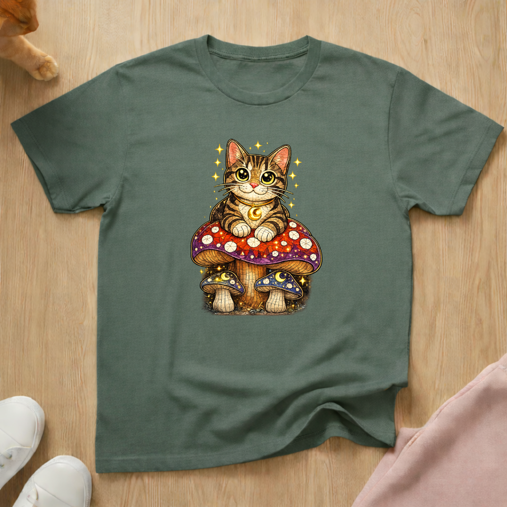 Mushroom cat T-shirt