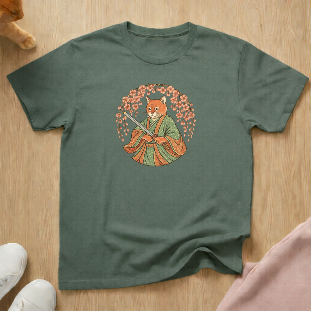 Bushido cat samurai cat T-shirt