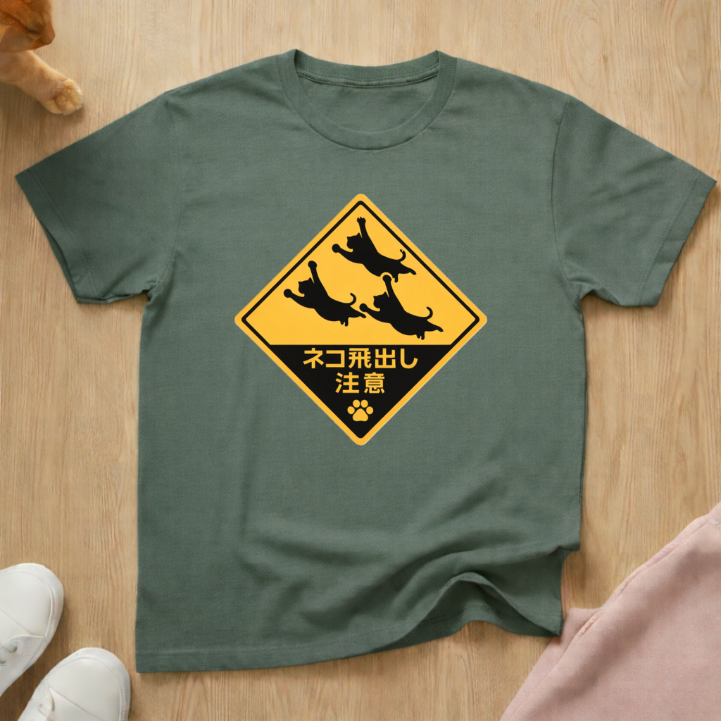 Leaping Cats Sign T-shirt