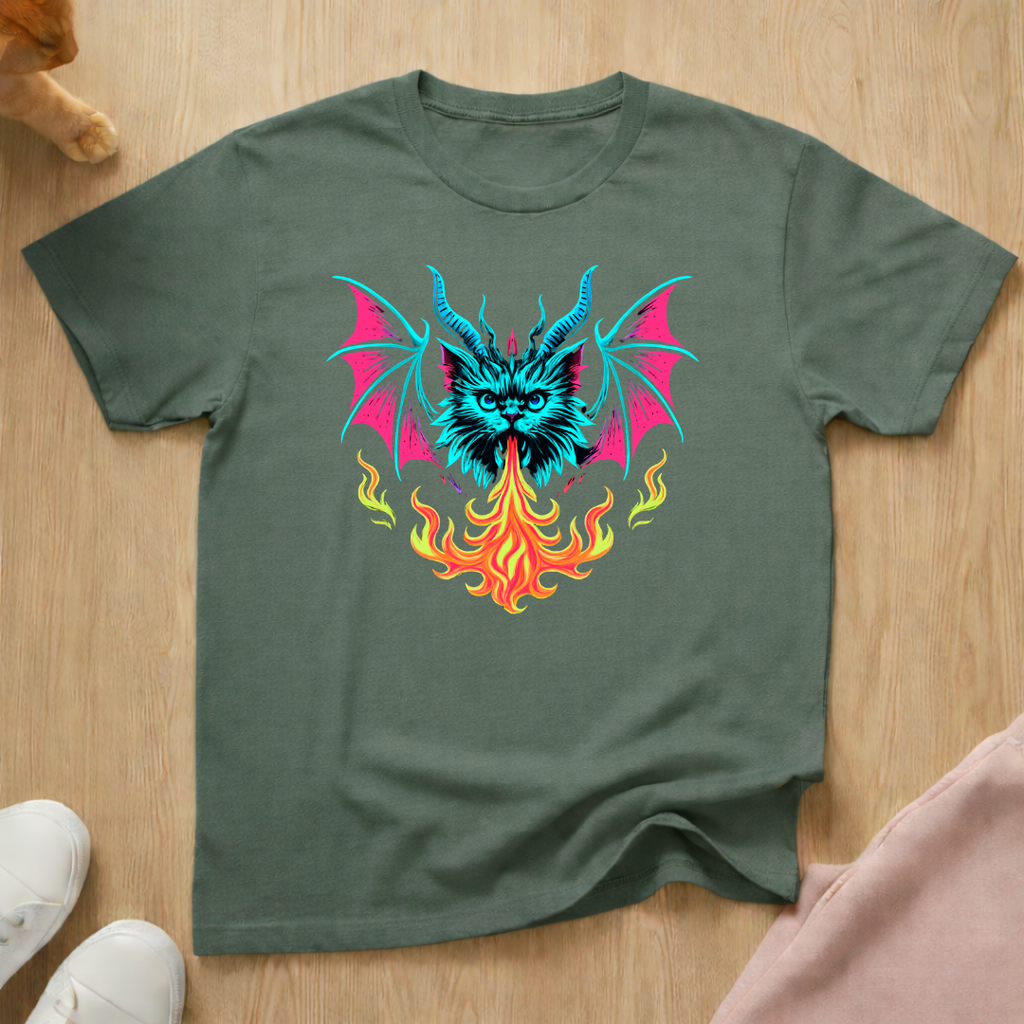 Demon cat Flame cat T-shirt