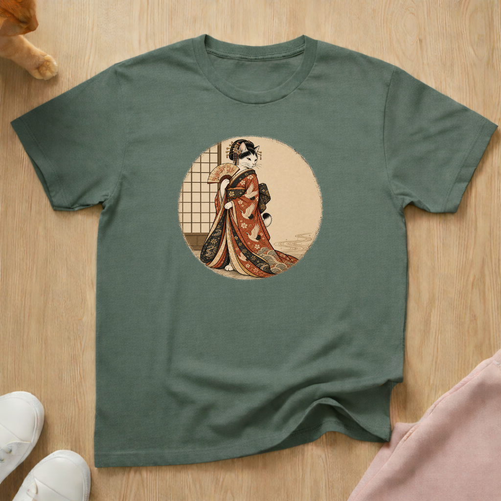 Geisha cat fan T-shirt