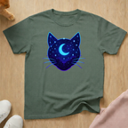 Stars and Moon silhouette cat T-shirt