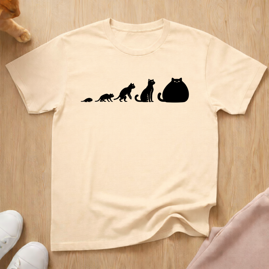 Cat evolution (Black) T-shirt