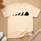 Cat evolution (Black) T-shirt