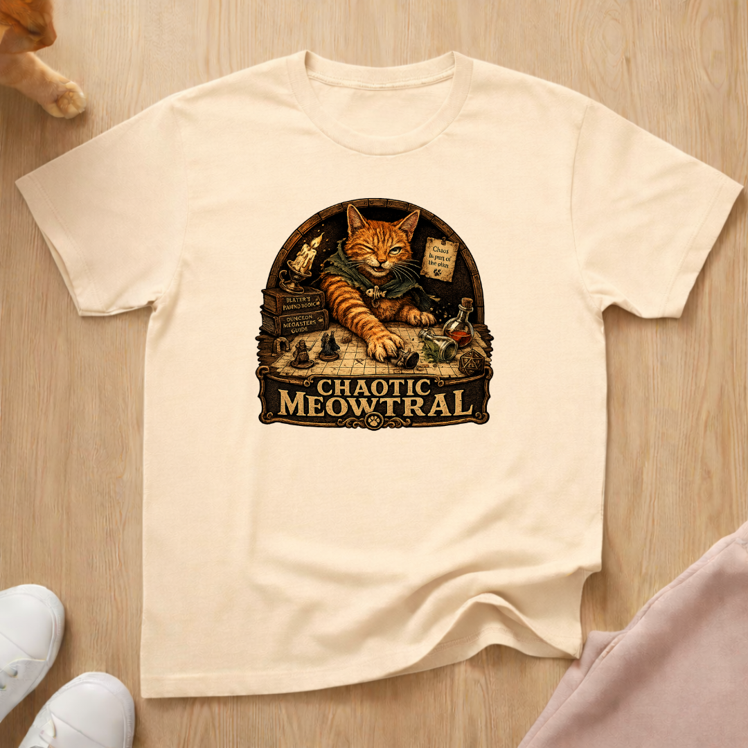 RPG player chaotic meowtral T-shirt