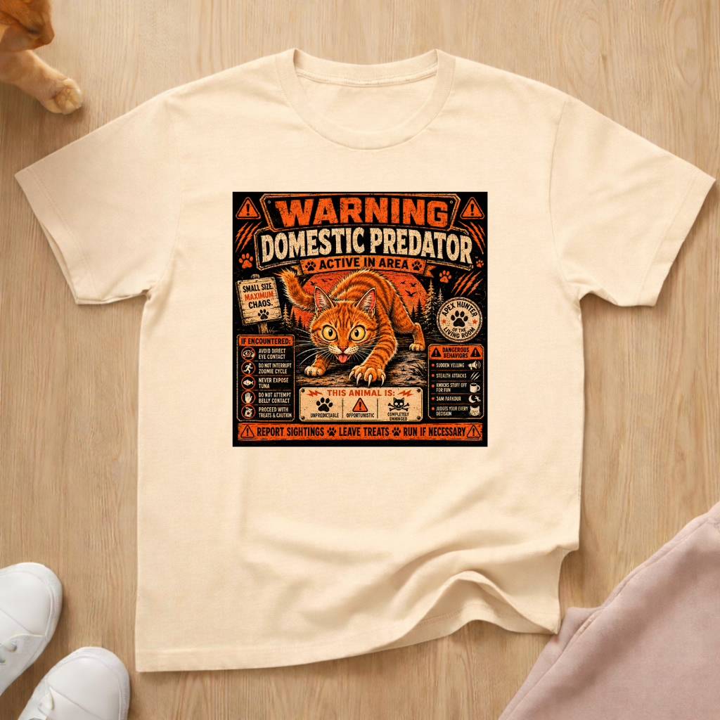 Warning domestic predator T-shirt