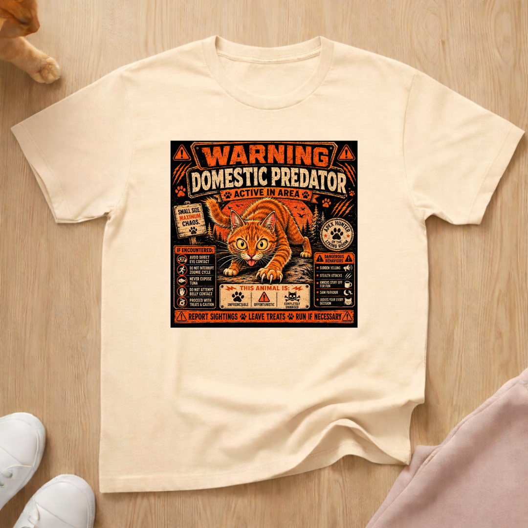 Warning domestic predator T-shirt