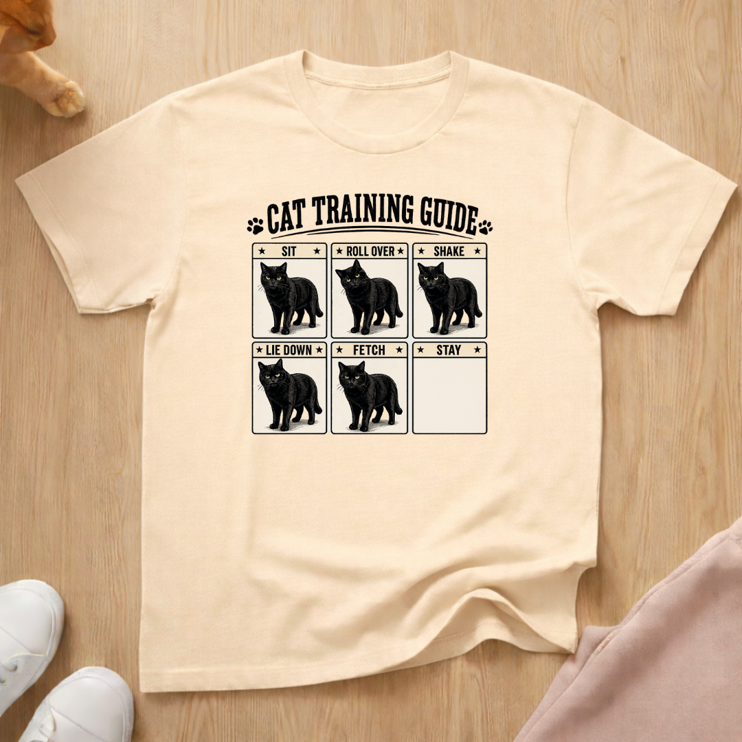 Cat training guide (dark) T-shirt