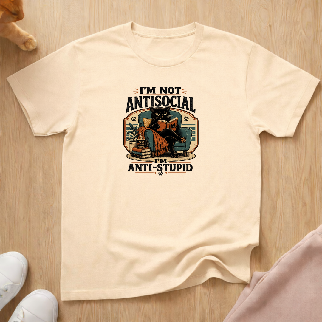 Not antisocial (dark) T-shirt