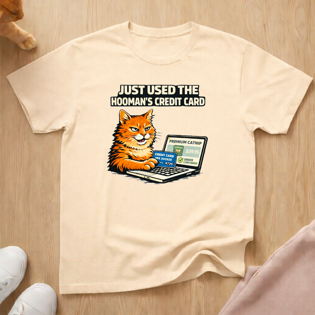 Hooman's credit card T-shirt