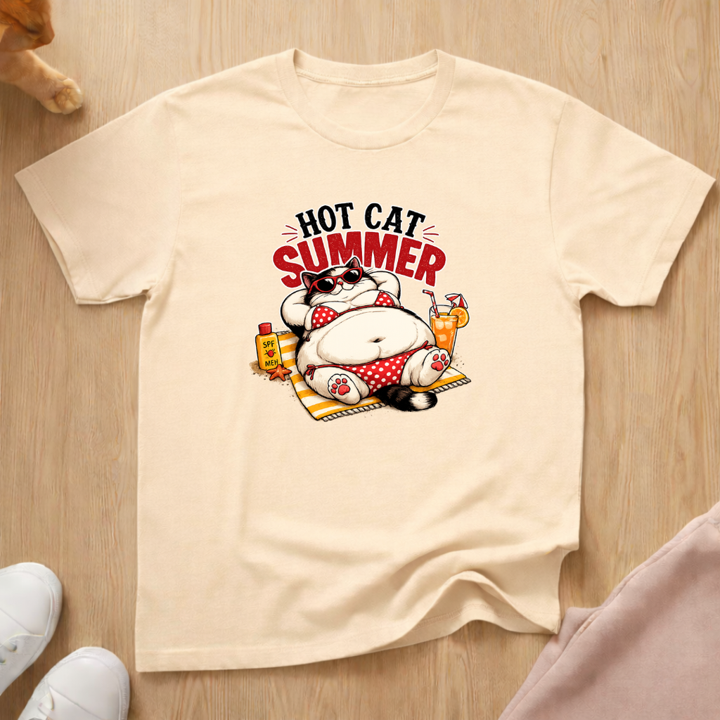 Hot cat summer T-shirt