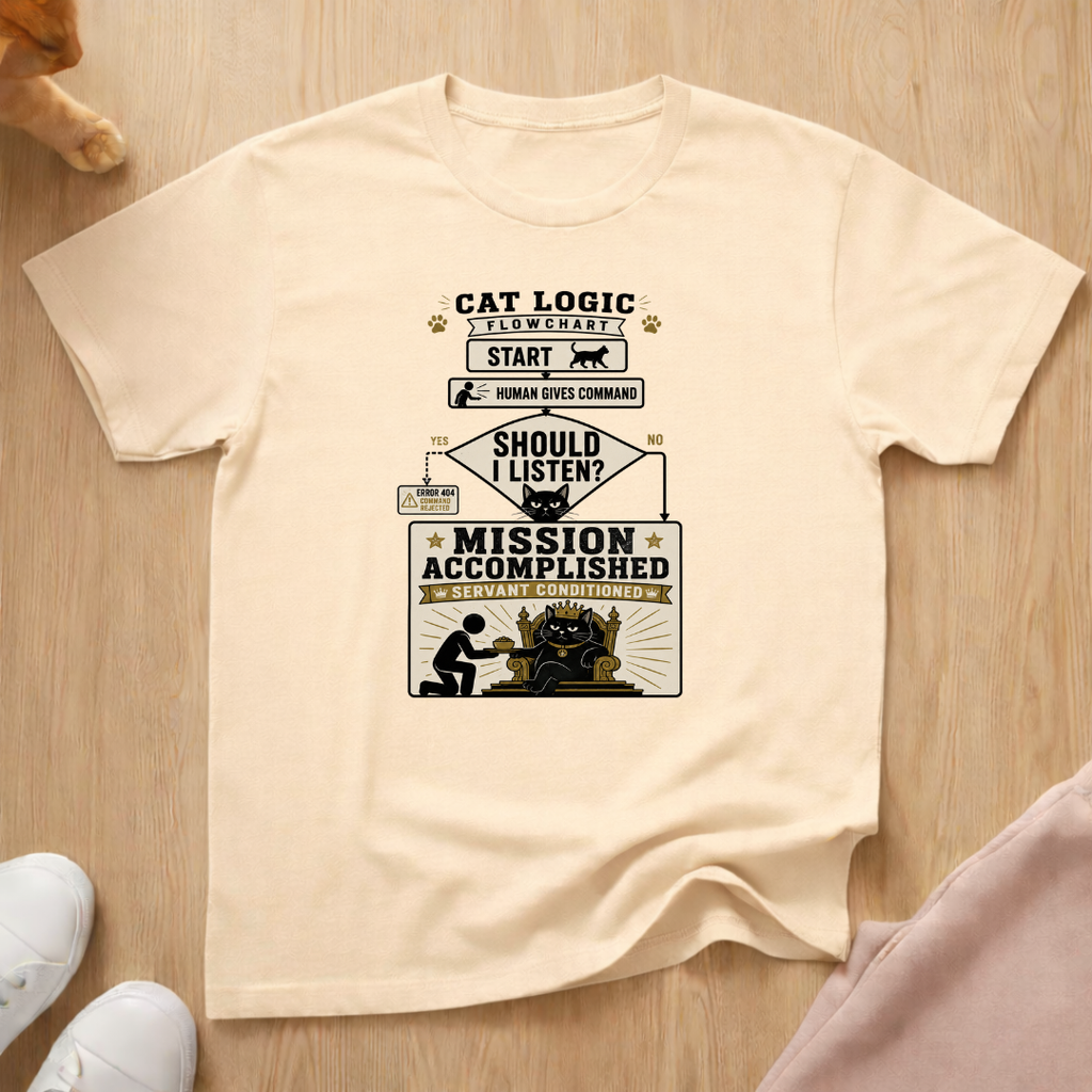 Cat logic flowchart T-shirt