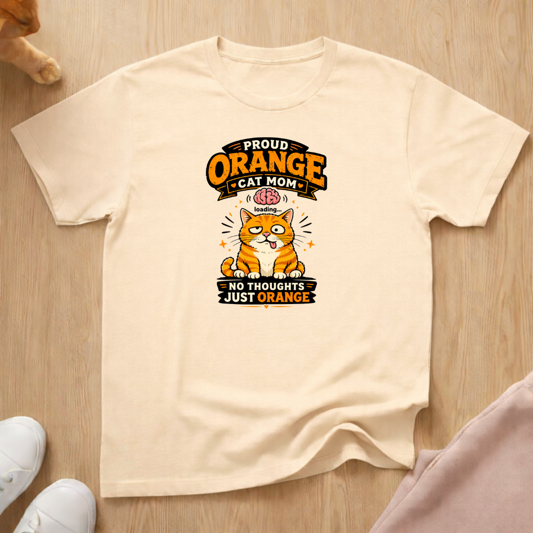 Orange cat mom T-shirt