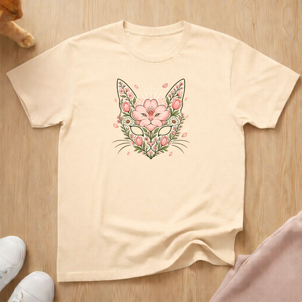 Spring floral cat T-shirt