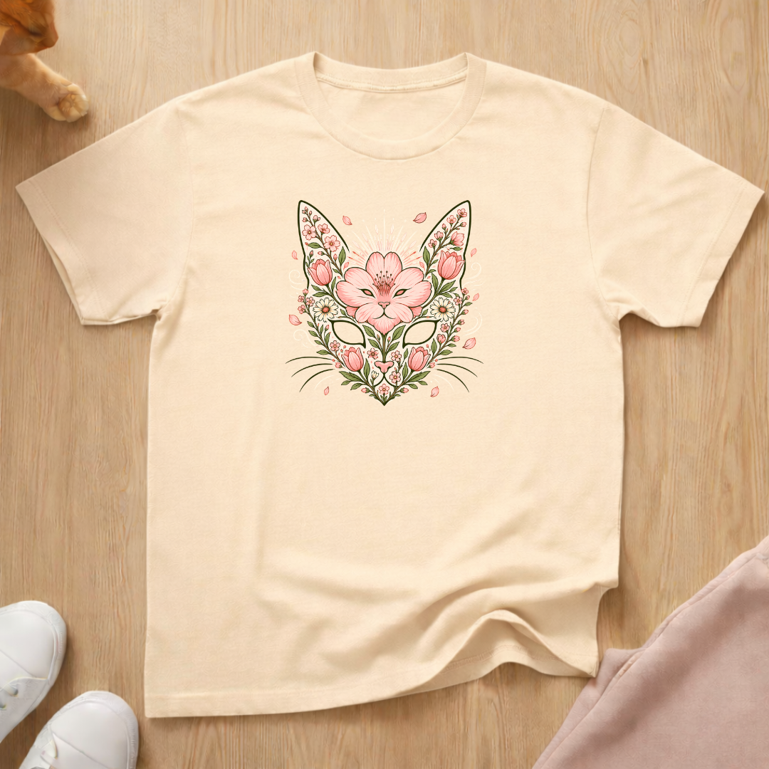 Spring floral cat T-shirt