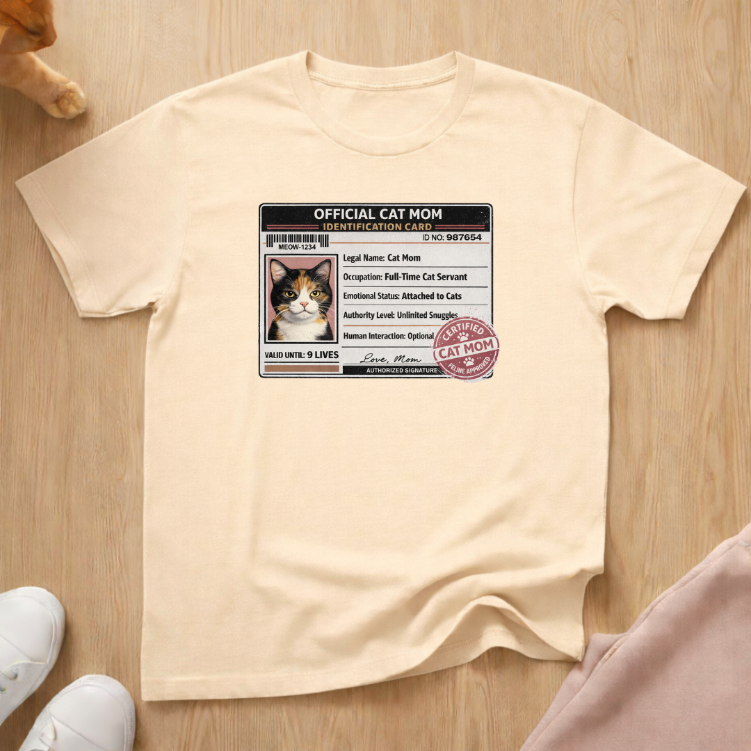 Cat mom ID T-shirt