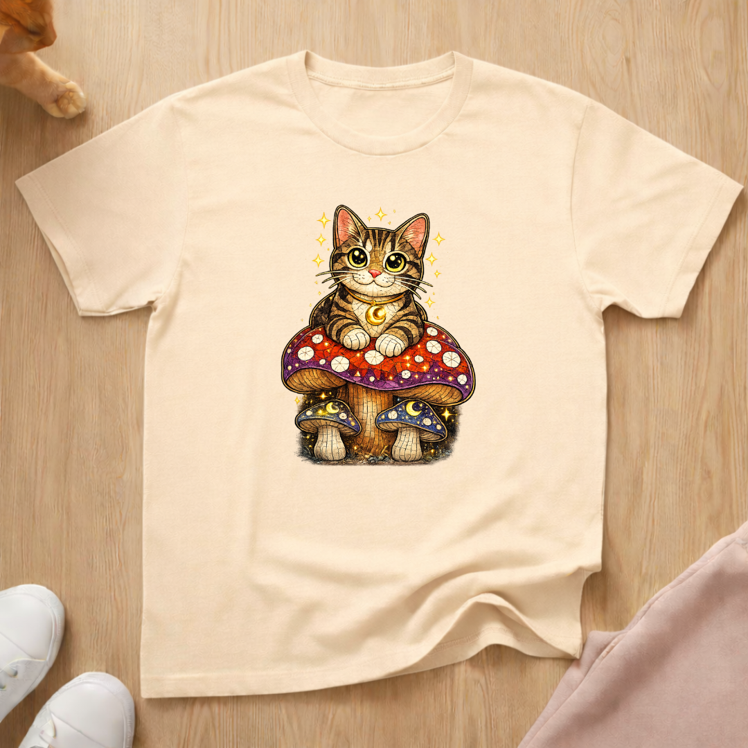 Mushroom cat T-shirt