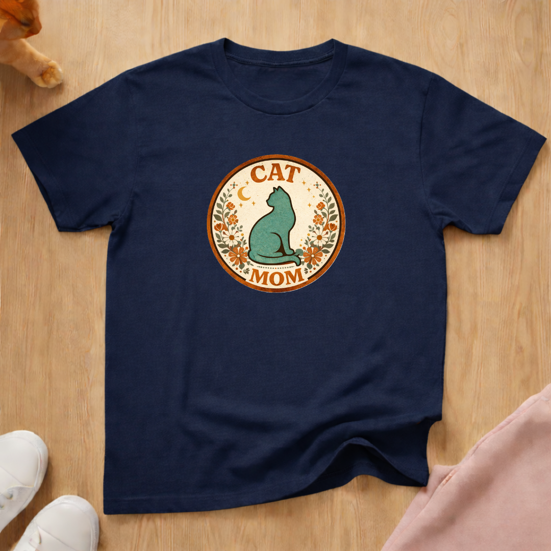 Boho cat mom T-shirt