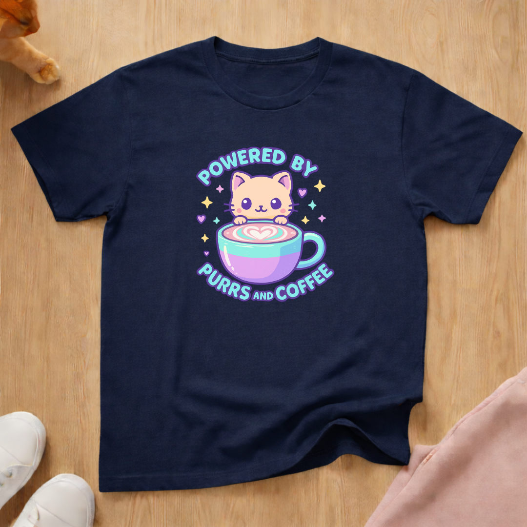 Cute purrs and coffee 2 cat T-shirt
