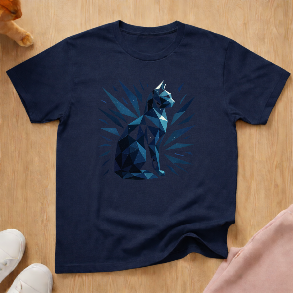 Geometric cat T-shirt