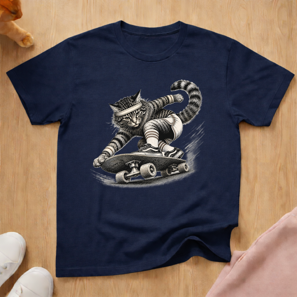 Skateboard cat T-shirt