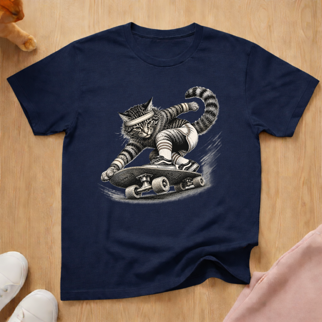 Skateboard cat T-shirt