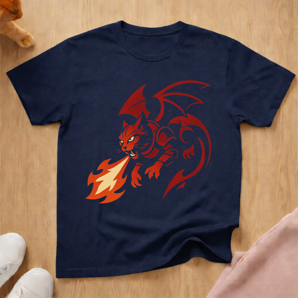 Dragon cat flame cat T-shirt