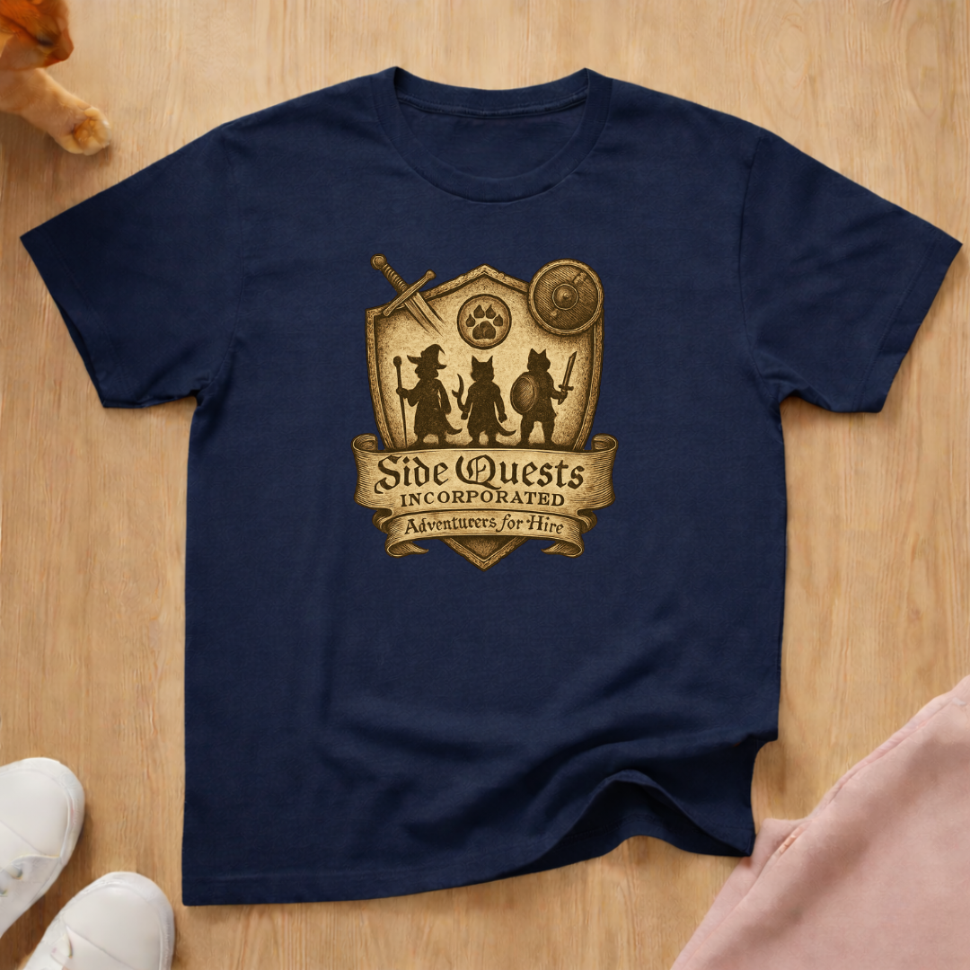 Side Quests 3 cat T-shirt