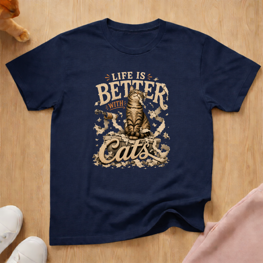 Life is better with cats T-shirt