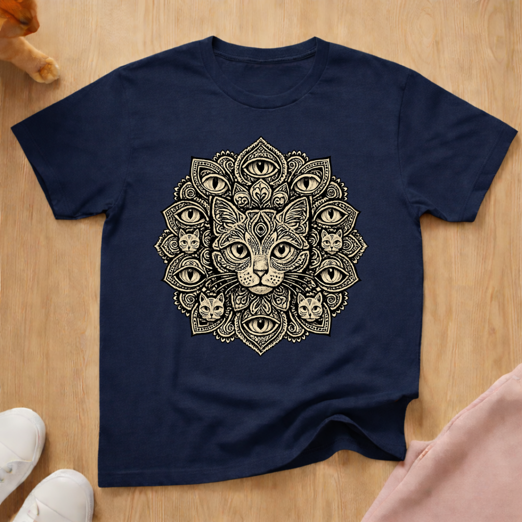 Mandala cat T-shirt