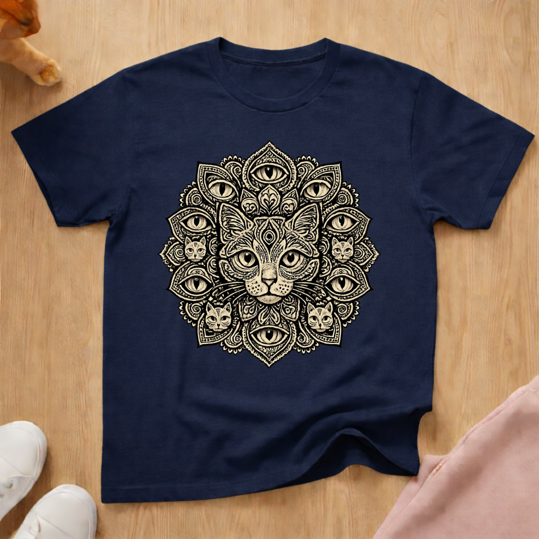 Mandala cat T-shirt