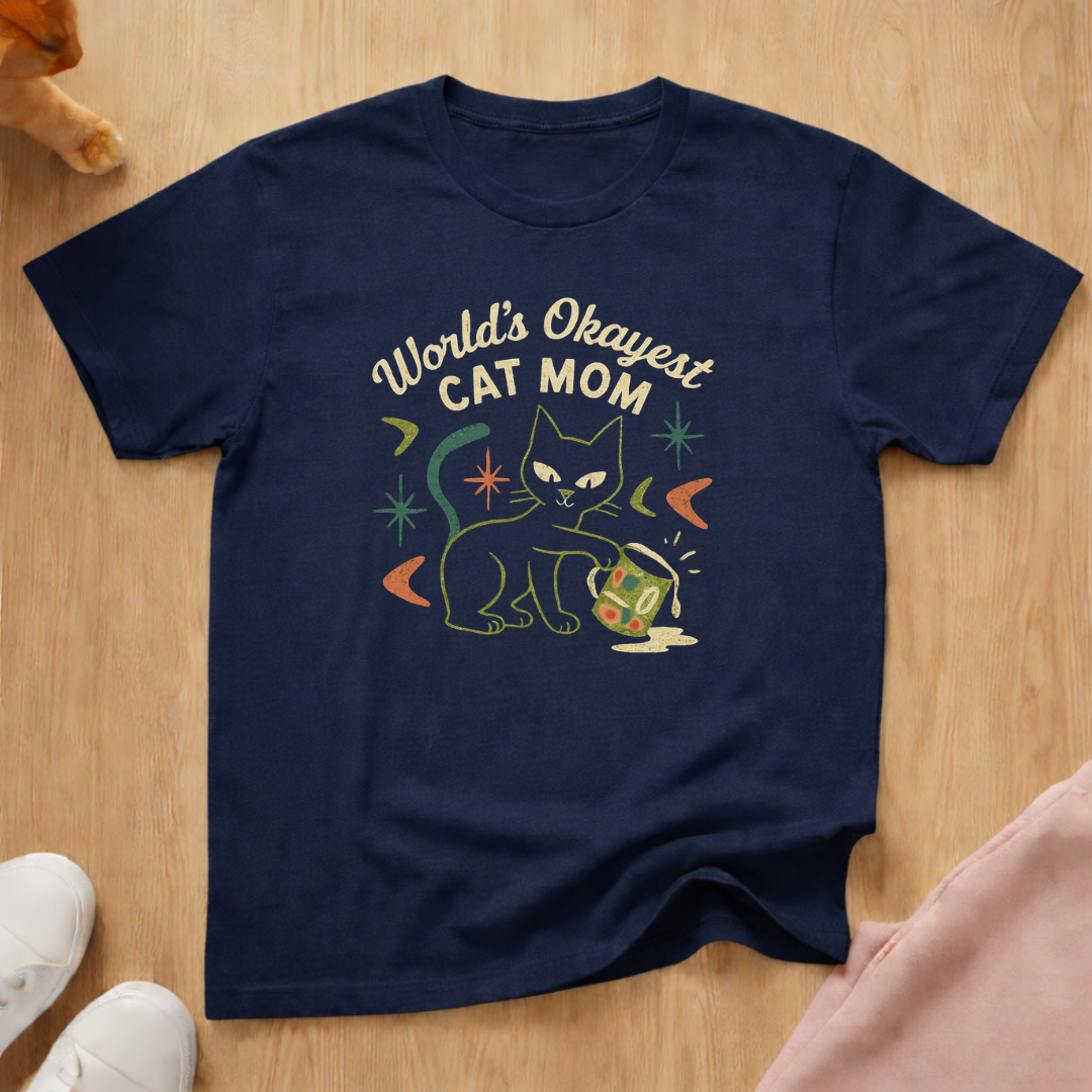 Okayest cat mom cat T-shirt