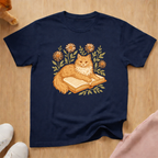 Orange Tabby Book cat T-shirt