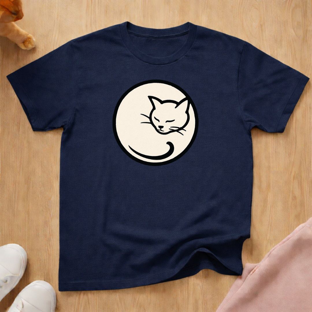 Curled Cat cat T-shirt