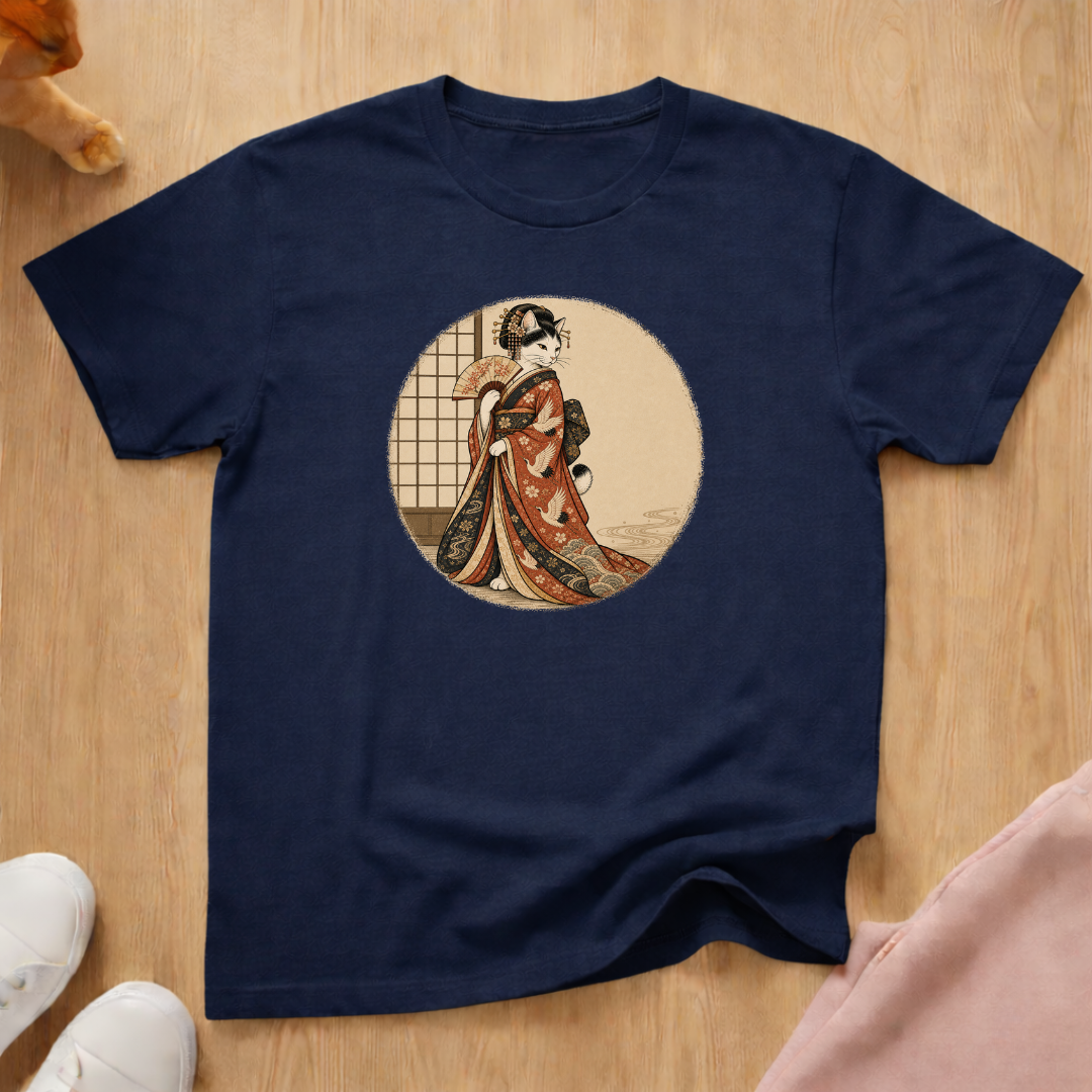 Geisha cat fan T-shirt