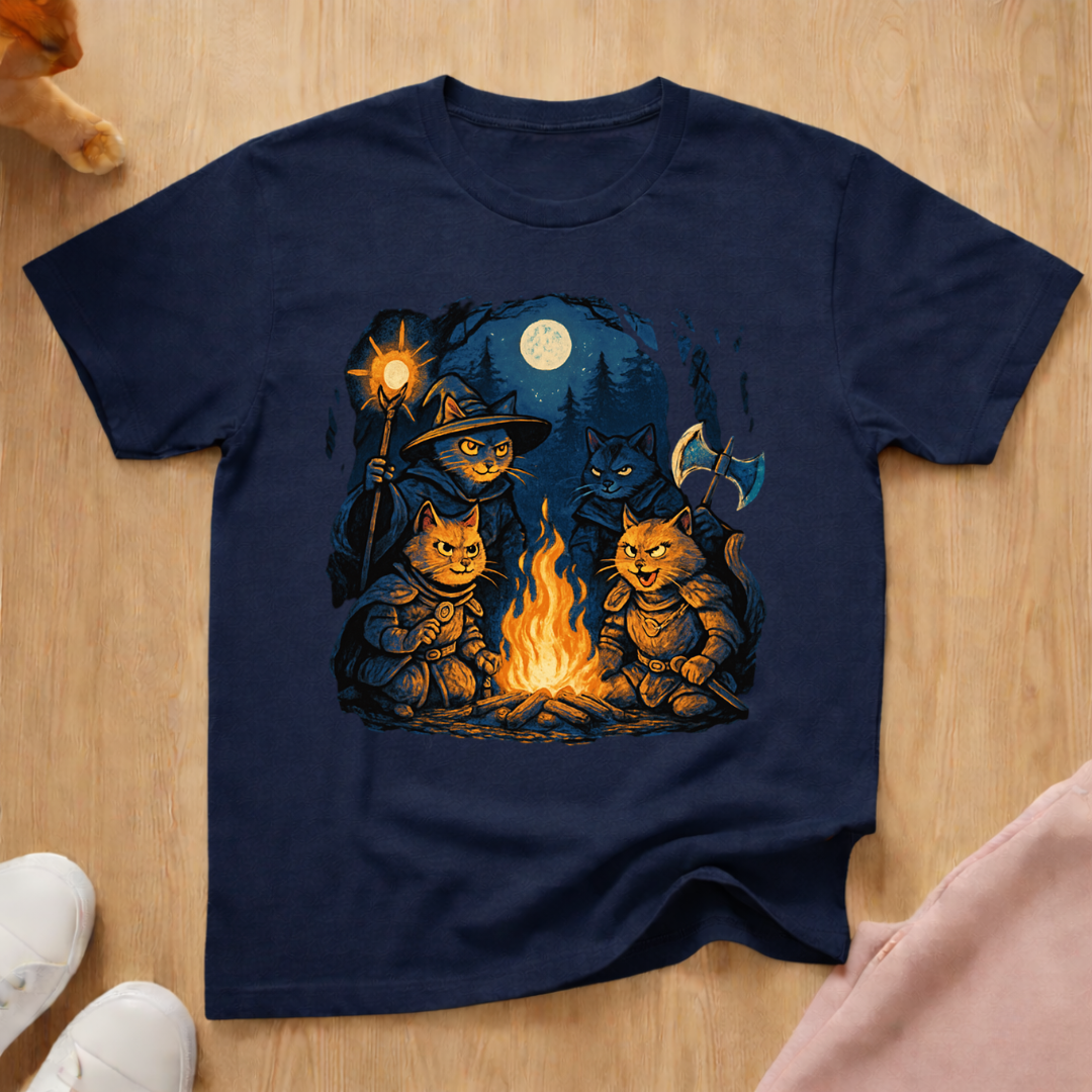 Cat DnD party 2 cat T-shirt