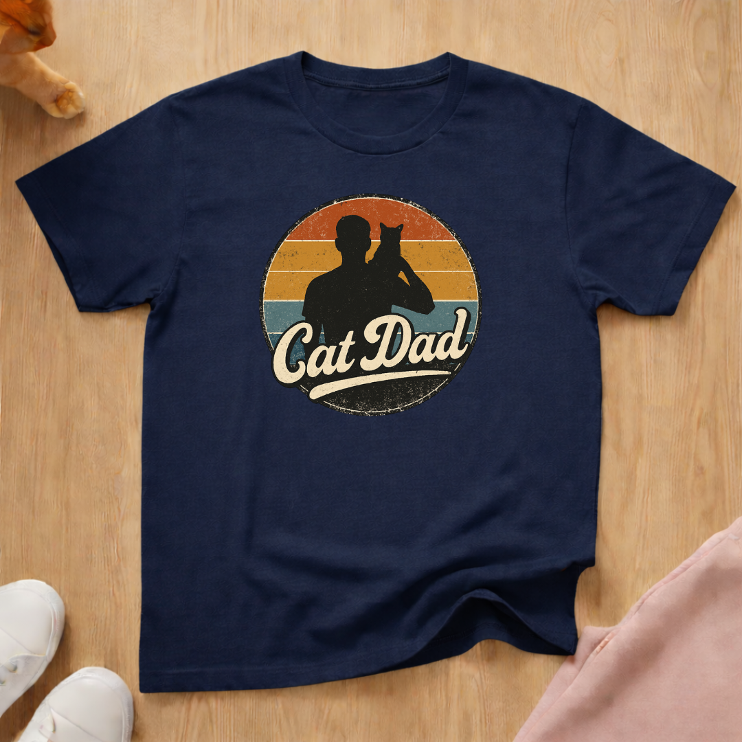 Retro Cat Dad 2 cat T-shirt