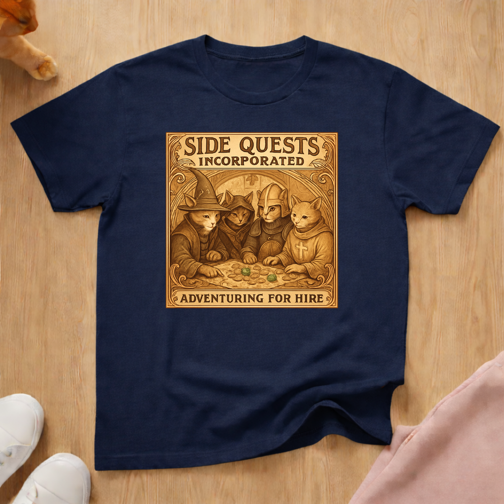 Side Quests cat T-shirt