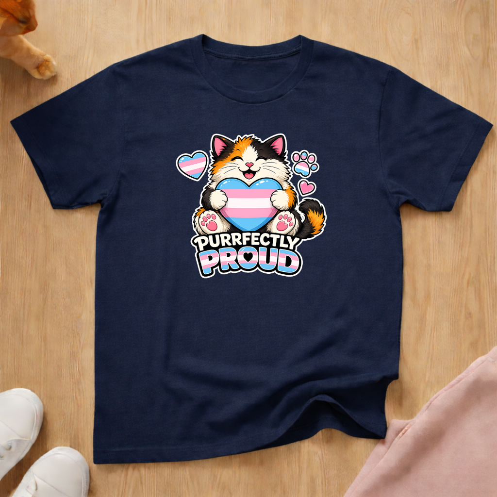 Purrfectly proud trans T-shirt