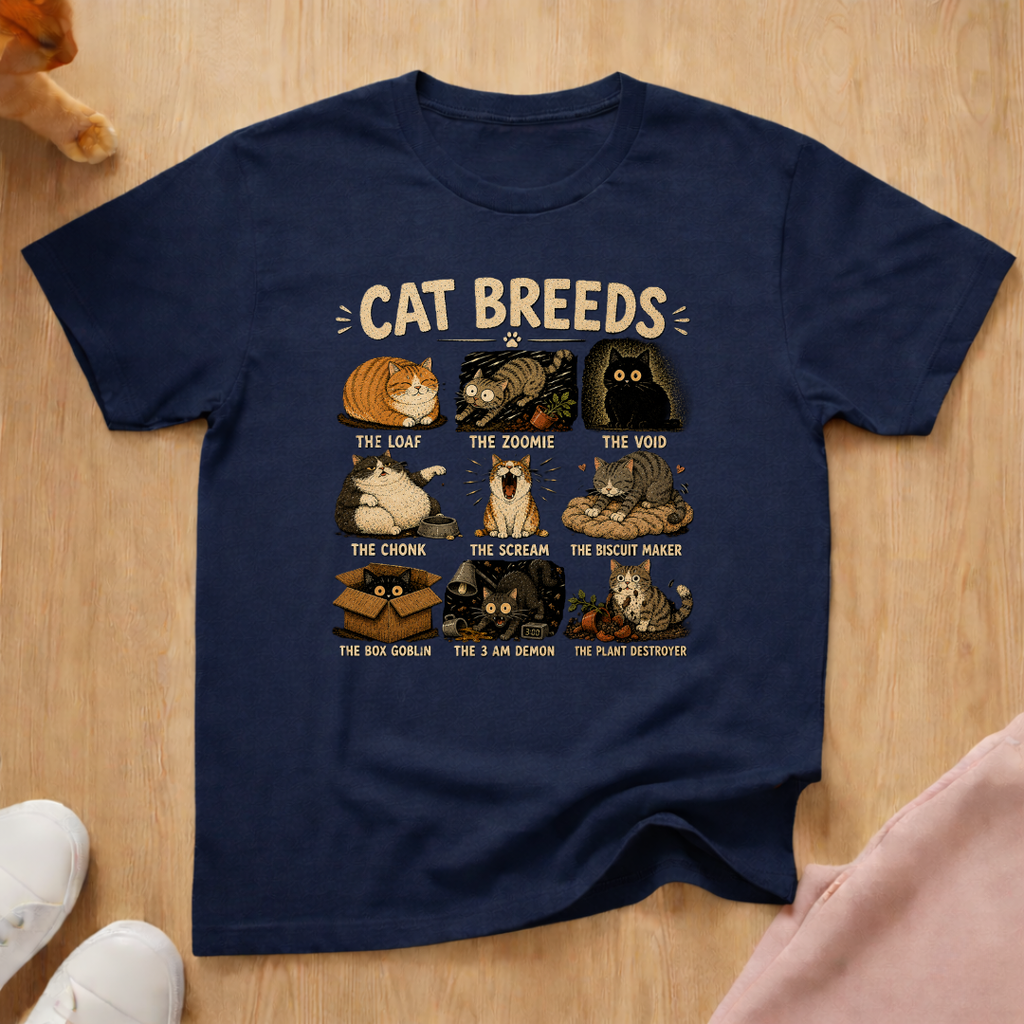 Cat breeds T-shirt