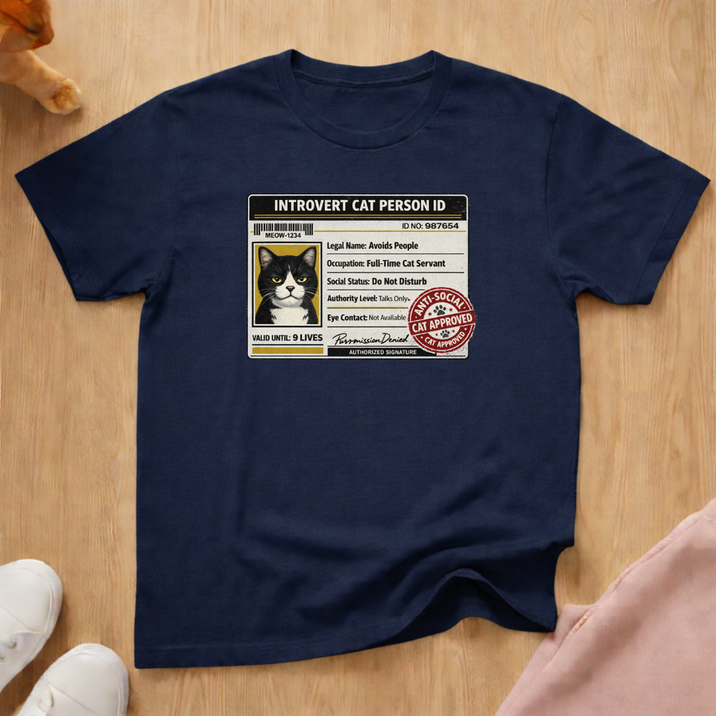 Introvert cat person ID T-shirt