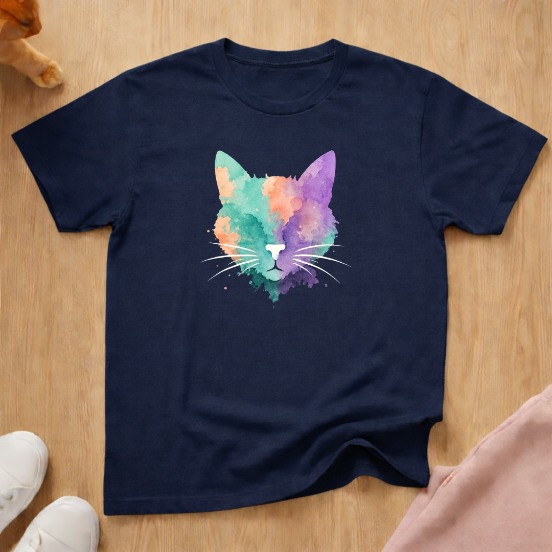 Watercolor cat T-shirt