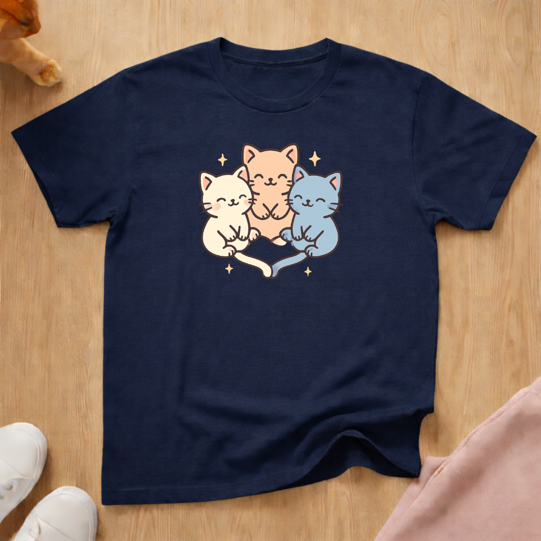 Cute cat tail heart cat T-shirt