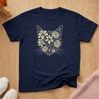 Floral cat silhouette 2 cat T-shirt