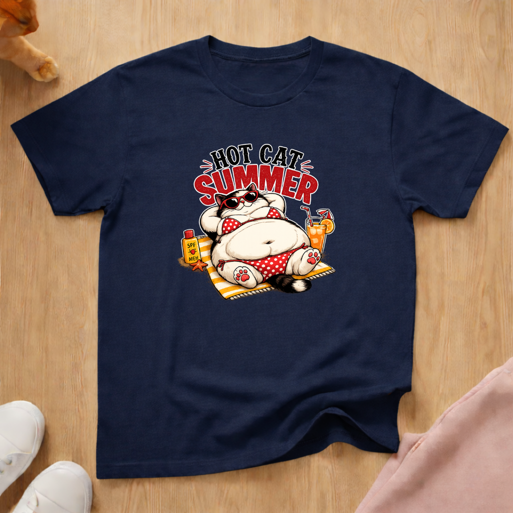 Hot cat summer T-shirt