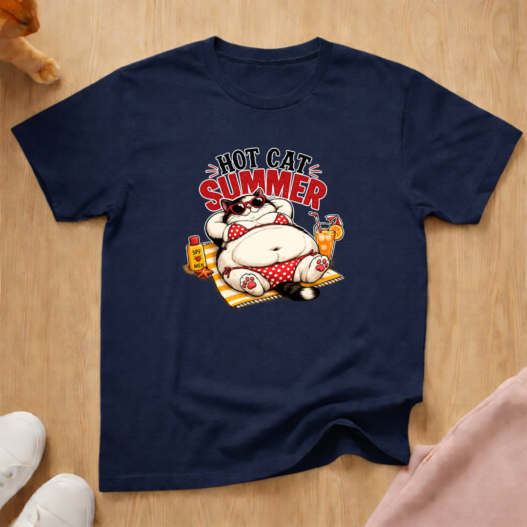 Hot cat summer T-shirt