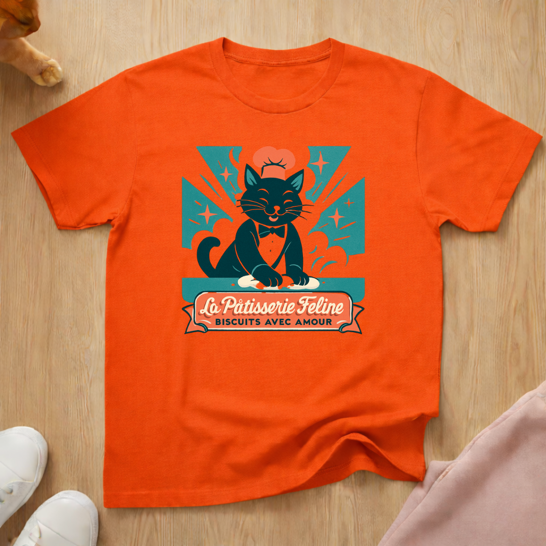 Biscuit making French cat T-shirt
